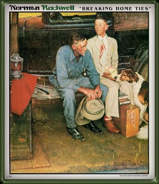 Norman Rockwell Painting - breaking home ties 1954 Norman Rockwell